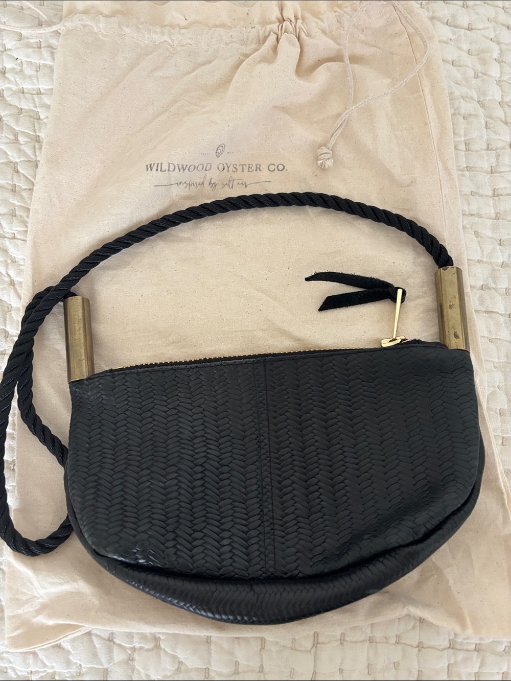 Wildwood oyster company Black Woven Shoulder Bag